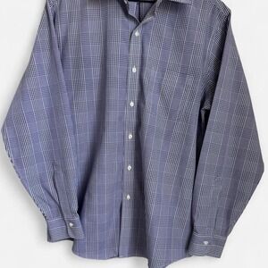 Brooks Brothers Regent Non-Iron Blue White Check Checkered Dress Shirt 16-34